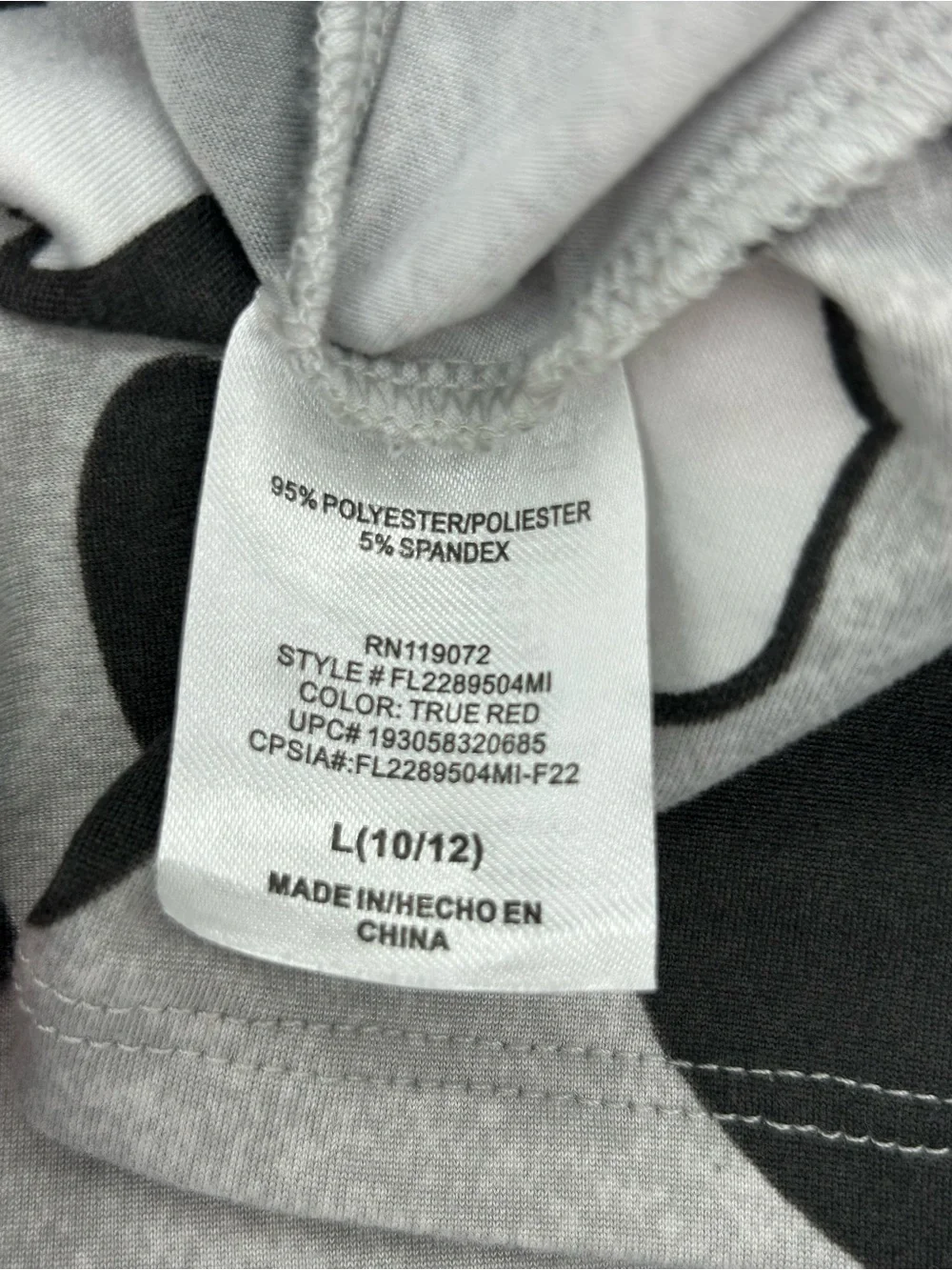 Disney Kids Gray Red Black Minnie Mouse Casual Dress Large (10/12)